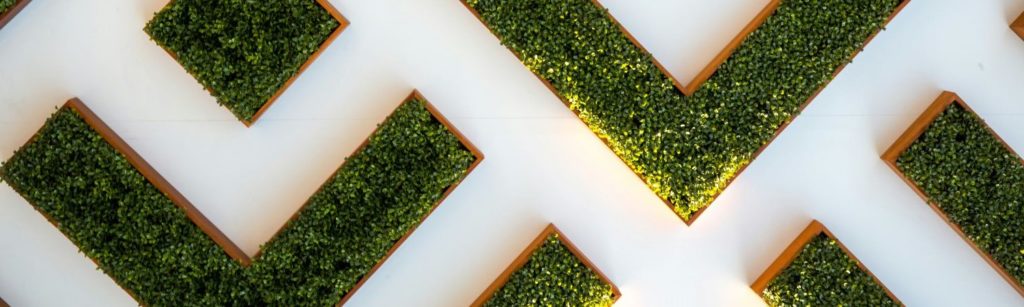 Grass laid in angular shapes