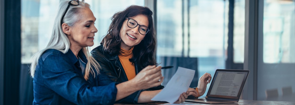 business women working together