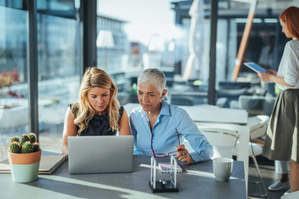 Two businesswoman having a meeting in the office